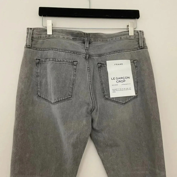 Frame Le Garcon Crop Boyfriend Jeans in Monsoon Rips Size 26 - Picture 8 of 8